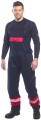 Ogrodniczki trudnopalne BizFlame Plus PORTWEST FR57 granatowo-czerwone