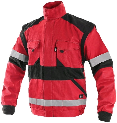Bluza robocza CXS LUXY BRIGHT odblaskowa czerwono-czarna
