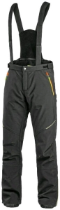 Spodnie CXS TRENTON softshell zimowe czarne żółto-pomarańczowe elementy HV