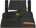 Spodnie CXS TRENTON softshell zimowe czarne żółto-pomarańczowe elementy HV