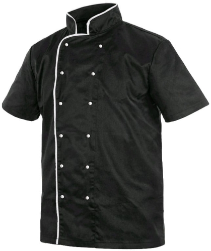 Bluza kucharska CXS CHEF krótki rękaw czarno-biała