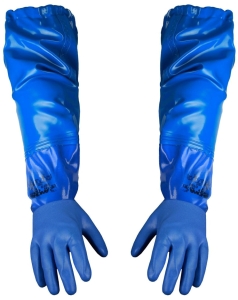 Narękawki wodoochronne PROS 043-1 z rękawicą niebieskie fluorescencyjne