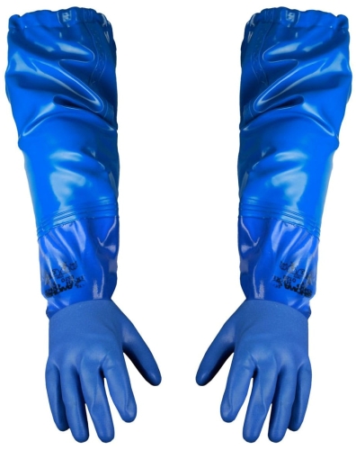 Narękawki wodoochronne PROS 043-1 z rekawicą niebieskie fluorescencyjne