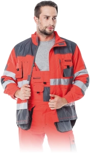 Bluza ostrzegawcza LH-FMNX-J czerwono-stalowo-czarna