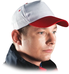 Czapka robocza REIS CZ biało-czerwona