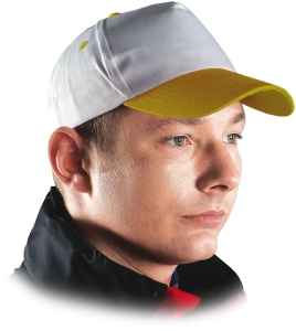 Czapka robocza REIS CZ biało-żółta